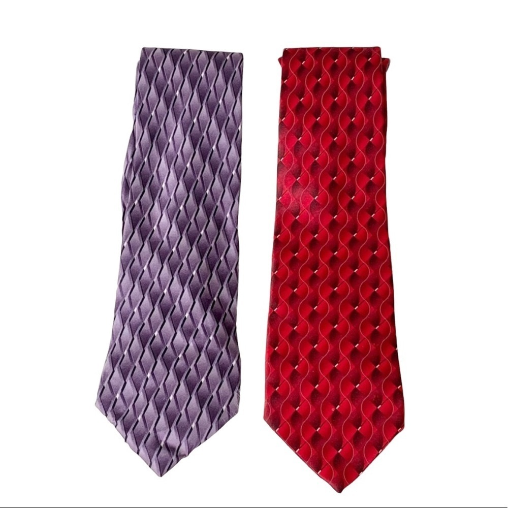 Zylos Vintage Silk Ties Purple/Red Set of 2